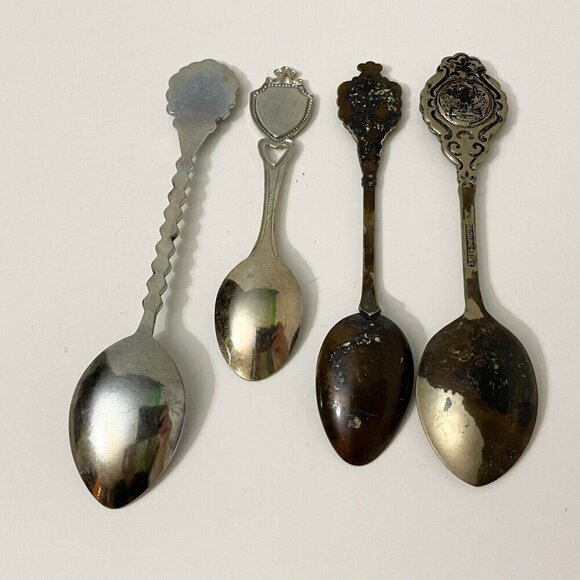 Vintage Lot of 10 Souvenir Spoons Nevada Florida Miami Lake Placid Flaws - Picture 10 of 16
